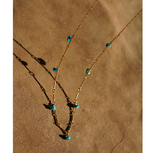 睡美人蓝松.14KGF与亚利桑那蓝松石 实用搭配推荐14K注金项链