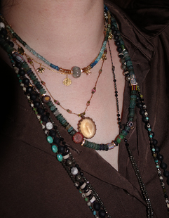 Vintage Glow琉璃金光.帕拉伊巴渐变磷辉石项链