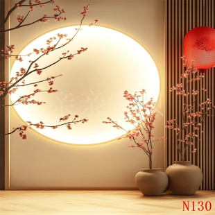 新款主播直播背景布古风庭院新中式室内直播间背景墙3d立体可移动