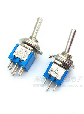 超小型5mm钮子开关 MTS-102 蓝色摇臂开关3脚2档 6脚2档 3A125VAC
