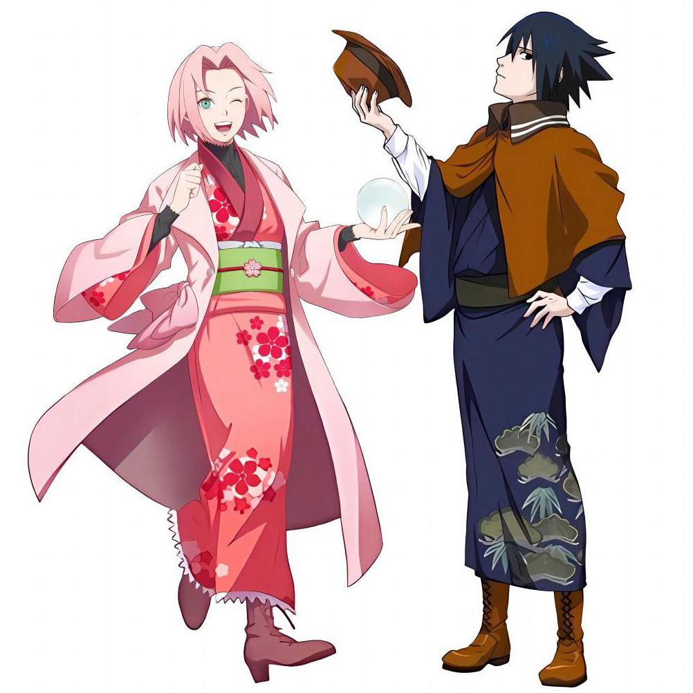 【翼方阁】定制火影忍者cos春野樱佐助占bu师和服cosplay动漫服装