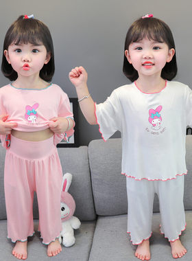 女宝宝新款夏装睡衣两件套