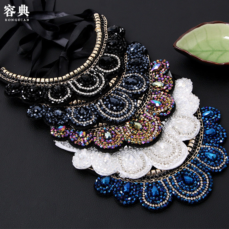 2019 NEW KOREAN VERSION WILD COLLAR SEVEN SEMI-CIRCLE CRYSTAL FALSE COLLAR JEWELRY FALSE COLLAR DECORATION NECKLACE
