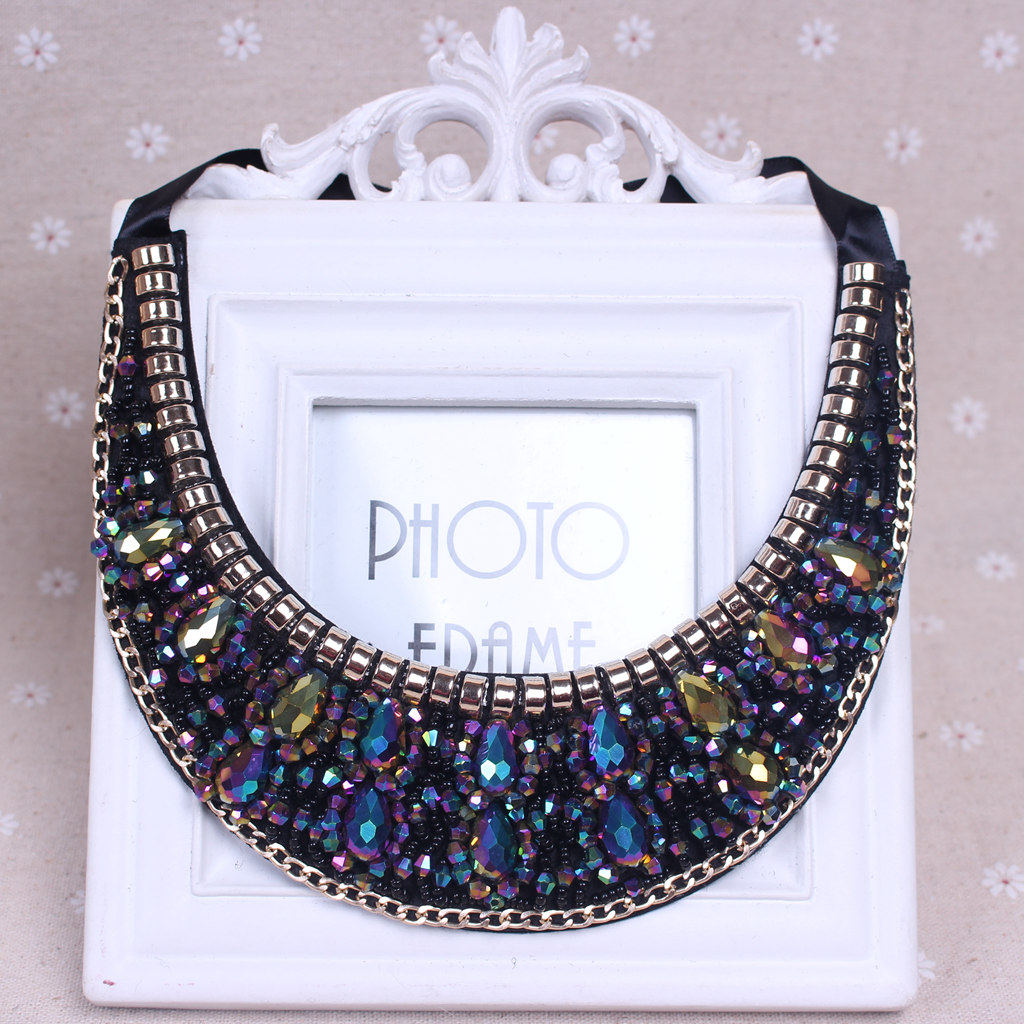 2023 NEW KOREAN VERSION WATER DROP MOON CRYSTAL FAKE COLLAR FAKE COLLAR NECKLACE VERSATILE CLOTHING DECORATION