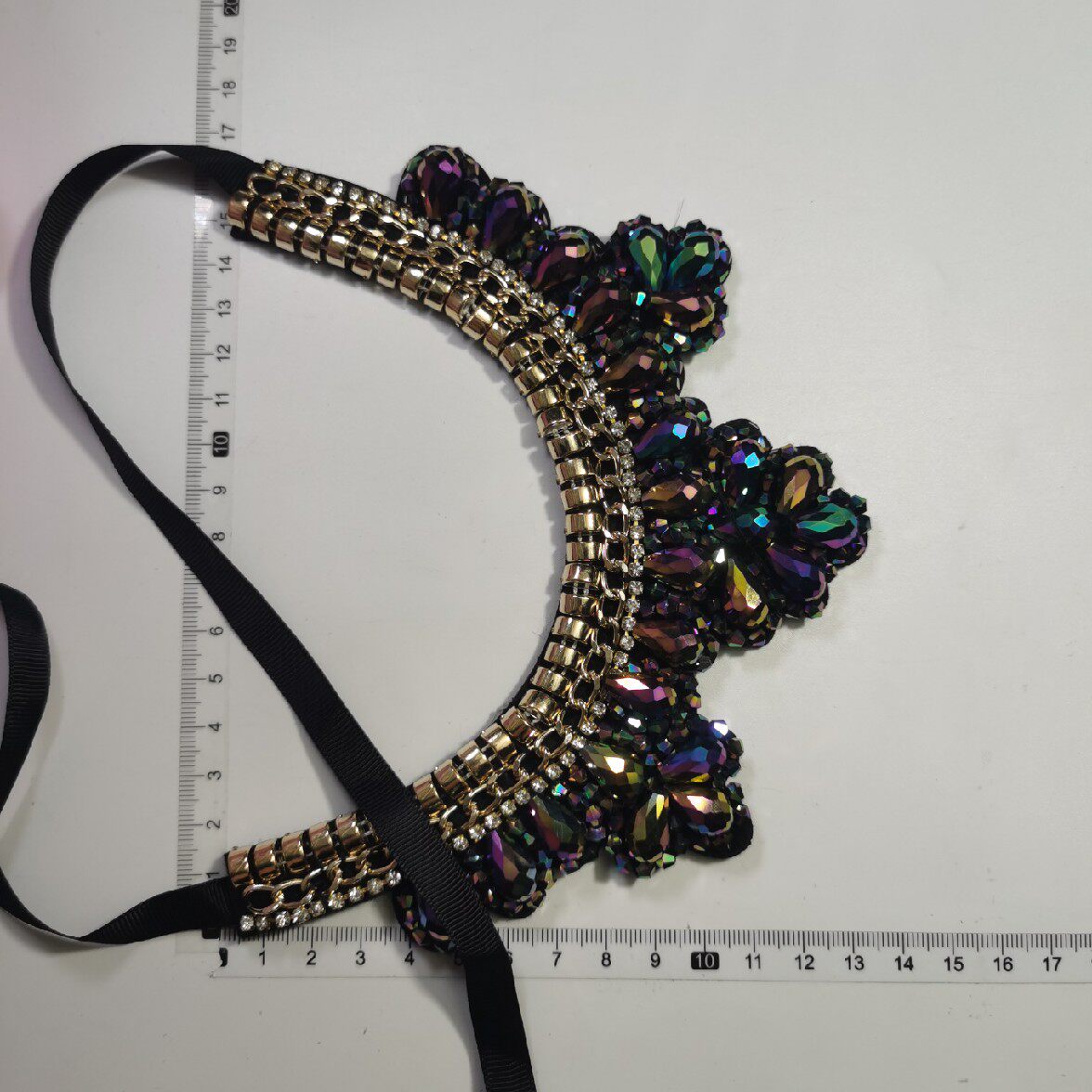 WISH POPULAR EUROPEAN AND AMERICAN FASHION CRYSTAL GEM FALSE COLLAR NECKLACE WOMENS CROSS-BORDER ACCESSORIES NEW DECORATIVE COLLAR