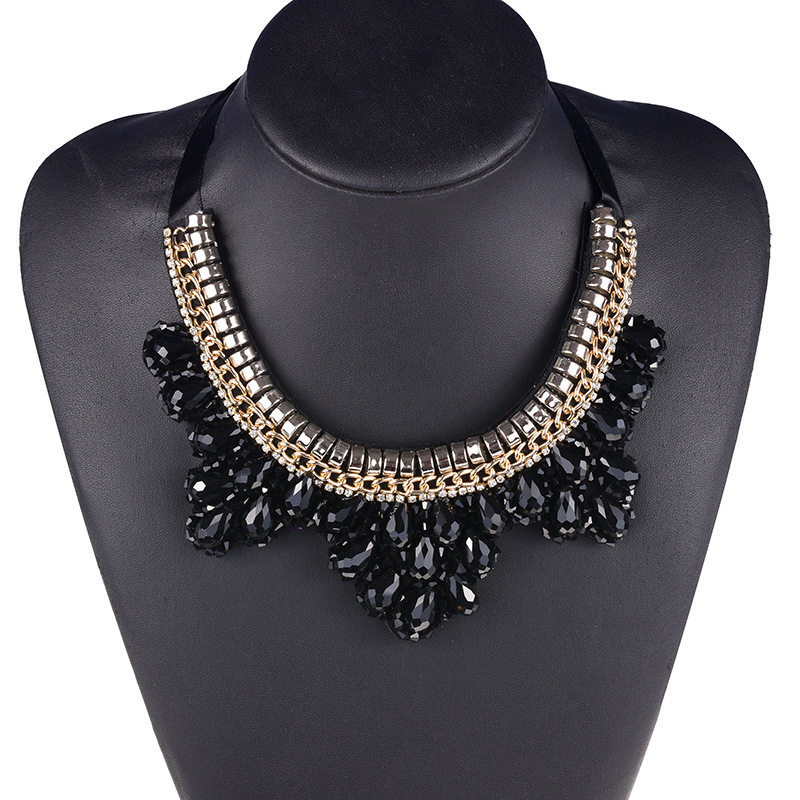 WISH POPULAR EUROPEAN AND AMERICAN FASHION CRYSTAL GEM FALSE COLLAR NECKLACE WOMENS CROSS-BORDER ACCESSORIES NEW DECORATIVE COLLAR