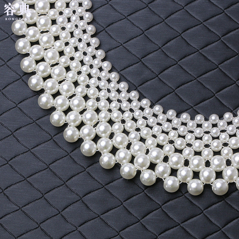 KOREAN FASHION VIVI MAGAZINE MODEL PEARL FAKE COLLAR MULTILAYER PEARL FAKE COLLAR NECKLACE JEWELRY ACCESSORIES B08