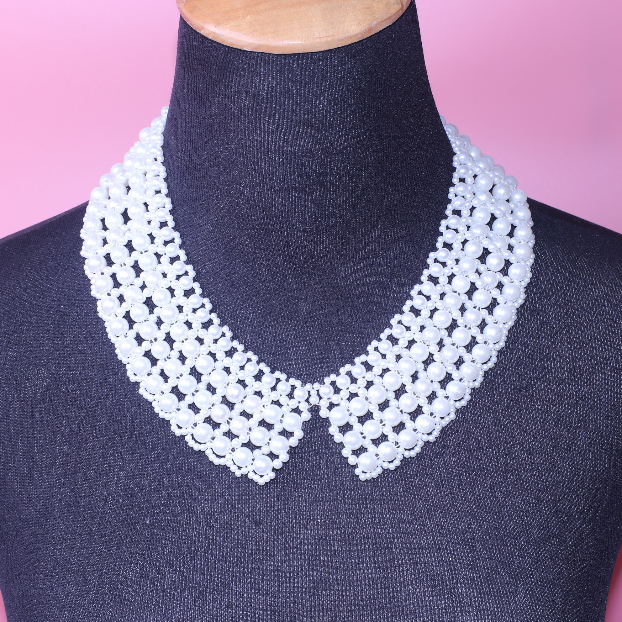 HOT SELLING FANCY HOLLOW PEARL FALSE COLLAR PEARL NECKLACE CLAVICLE CHAIN HANDMADE BEADED NECKLACE B03