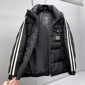 8159P450 25冬季新款 90%白鸭绒微阔双层领迷彩羽绒服  控599图片