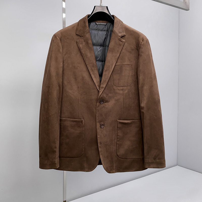 8538P36525冬新款90鹅绒鹿皮龙小西装羽绒服控558,男装西服套装,钱塘2019