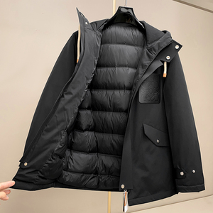 24918P475 25冬季新款 90%白鸭绒微阔连帽冲锋衣羽绒服 控658图片