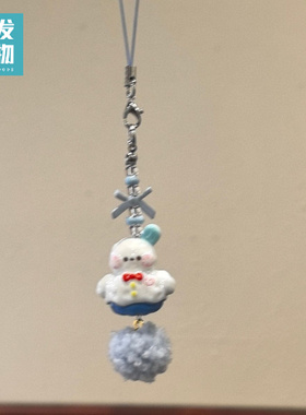 冬日小雪人雪花手机挂链钥匙扣串珠ins包包m5手帐本装饰挂件