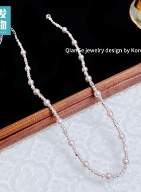 法式气质曼塔玫瑰紫珍珠项链女时