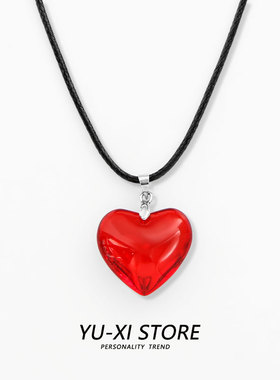 二次元游戏周边传说之下charafrisk同款心形项链红色爱心吊坠配饰