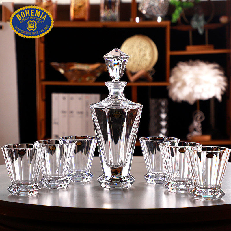 捷克进口波西米亚BOHEMIA水晶玻璃洋酒杯威士忌酒樽套装啤酒杯