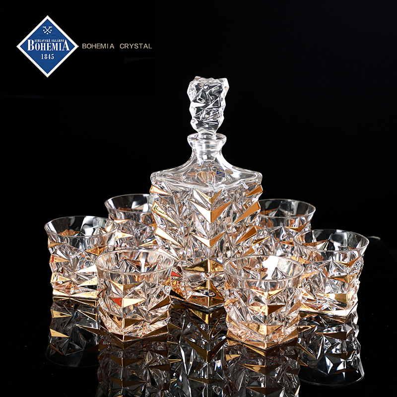 捷克进口BOHEMIA家用威士忌杯烈酒洋酒杯水杯酒樽酒瓶套装啤酒杯