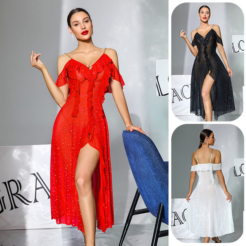 Sexy Sheer Nightgown Dress for Women 网纱V领性感透视睡裙礼服,女士内衣/男士内衣/家居服,睡袍/浴袍,淘宝优惠券,粉丝福利购,淘宝优惠卷