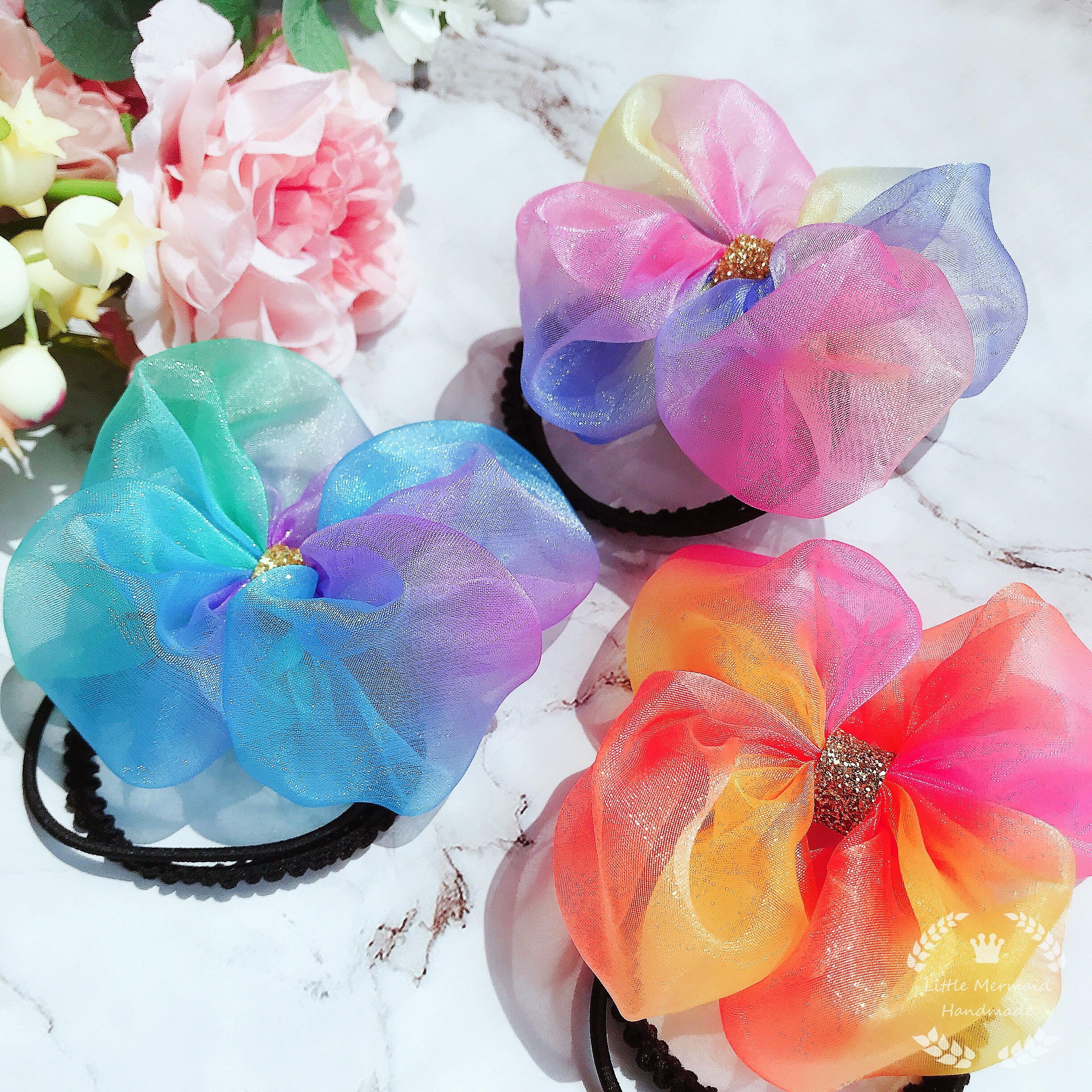 小人鱼手作女童儿童发饰渐变四叶草蝴蝶结不伤发马尾发圈发绳头饰,童装/婴儿装/亲子装,发饰,淘宝优惠券,粉丝福利购,淘宝优惠卷