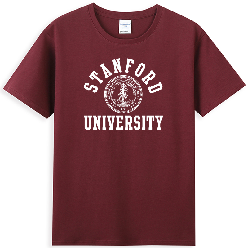 斯坦福大学史丹福校徽短袖T恤Stanford染谷将太男女宽松圆领