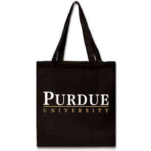 Purdue普渡大学PU帆布小方包纪念品单肩环保购物袋定制手提拉链