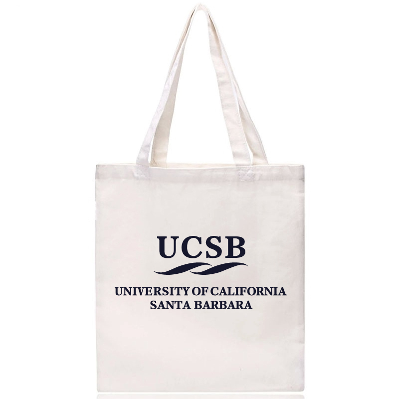 新品UCSB加州大学圣塔芭芭拉分校帆布包纪念品环保购物袋毕业拉链