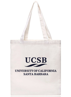 新品UCSB加州大学圣塔芭芭拉分校帆布包纪念品环保购物袋毕业拉链