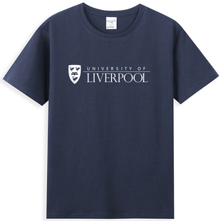 UoL利物浦大学T恤Liverpool文化衫班服圆领纯棉短袖情侣半袖