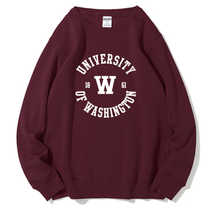 新品University of Washington华盛顿大学圆领卫衣纪念品宽松
