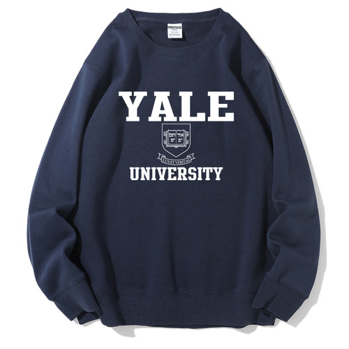 耶鲁大学加绒套头圆领校服卫衣