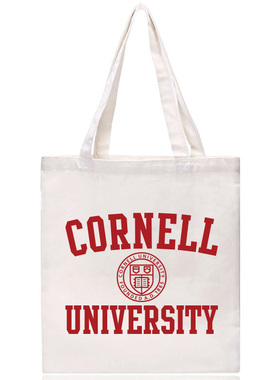 Cornell University帆布包康奈尔大学纪念品单肩手提帆布袋有拉链