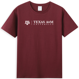 TAMU新品德克萨斯AM大学TEXAS恤班服校园文化衫纪念品短袖纯棉男