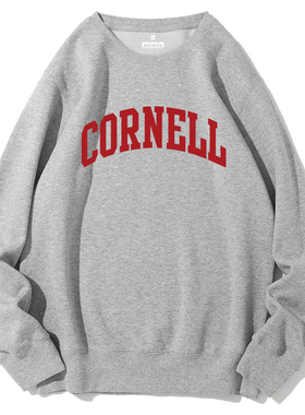 新品Cornell康奈尔大学校服套头圆领加绒宽松卫衣纪念品定制