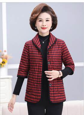 中老年女翻领唐装马夹春秋纯棉马甲外套妈妈装坎肩背心50-55岁