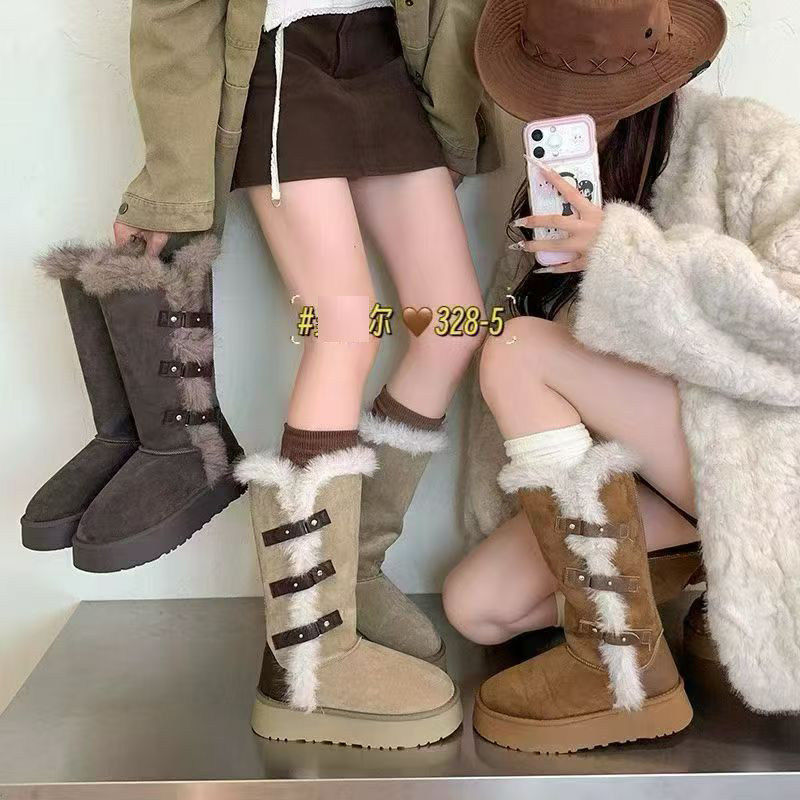 包邮新款女冬季羊羔毛雪地靴