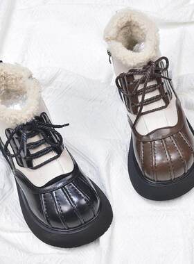马丁靴羊羔毛女靴新款时尚雪地靴