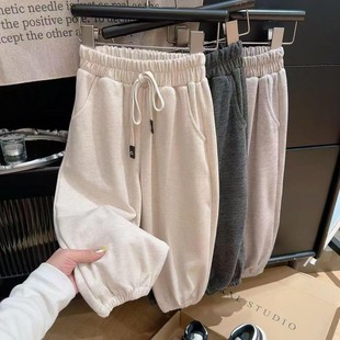 儿童秋季纯色灯笼裤女童外穿束腿打底裤子男宝宝弹力直筒休闲童裤