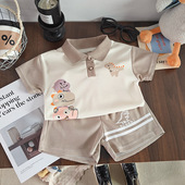 新款 短裤 短袖 儿童夏季 套装 男童T恤POLO衫 休闲运动服潮流童装 批发