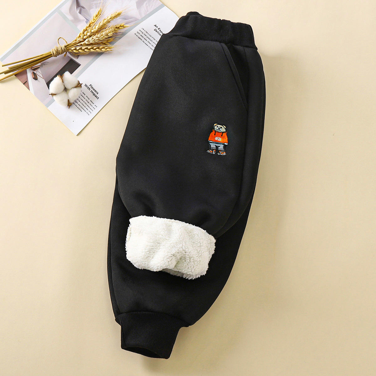 儿童冬季加绒裤加厚裤子加绒新款男童保暖裤宝宝外穿卫裤童裤童装