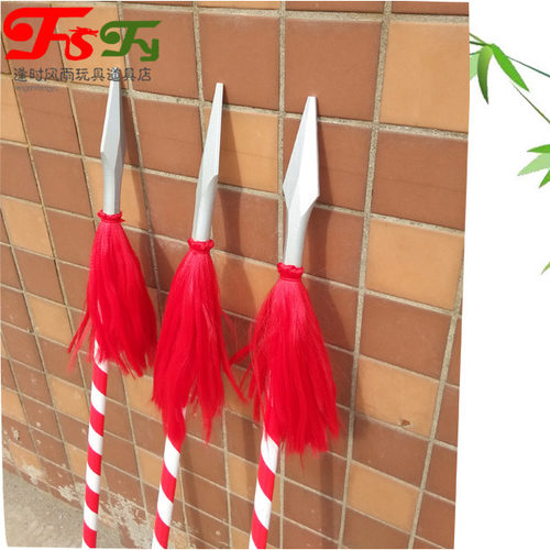 红孩儿哪吒花杆红缨枪木质枪头