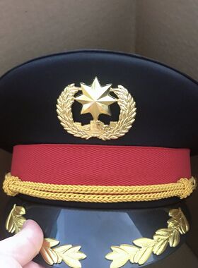黑色大盖帽酒店门童帽子圆顶通用乐队大檐帽空少机长帽高档保安