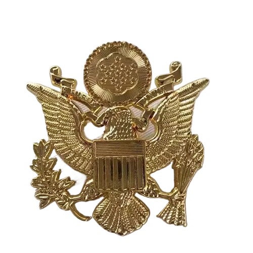 高档金鹰美国老鹰帽徽美军大盖帽徽章制服装饰帽徽金色保安帽徽