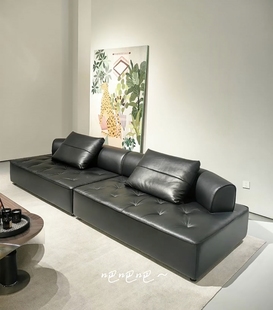 年底清样沙发设计师意式极简真皮直排功能沙发现代布艺沙发