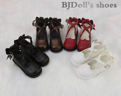 现货秒发BJD3分4分女娃娃鞋子可爱鞋CD/SD迷你皮鞋桃心鞋人偶娃鞋