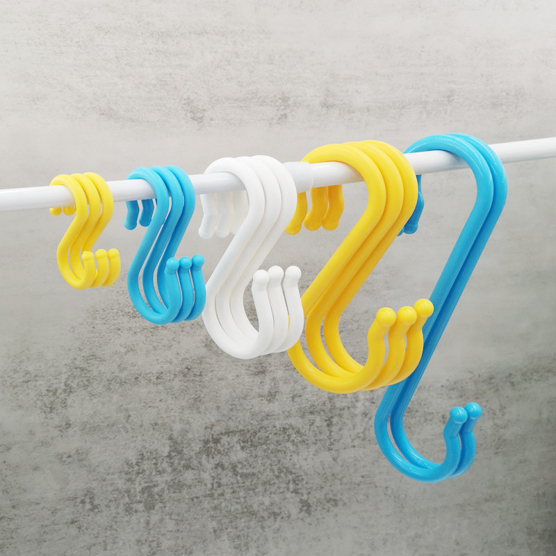 KM塑料钩子s挂钩大号小号迷你s钩彩色家用s型绝缘电缆工地勾子
