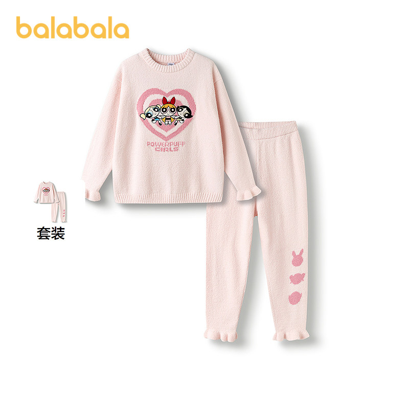 巴拉巴拉家居服女童半边绒睡衣萌