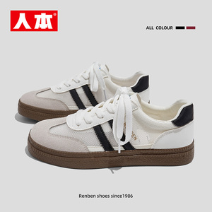 人本德训鞋女2026新款薄款春夏季网面透气休闲运动百搭板鞋帆布鞋