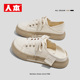 百搭透气厚底两穿半拖踩脚帆布鞋 新款 女 2026春季 人本一脚蹬小白鞋