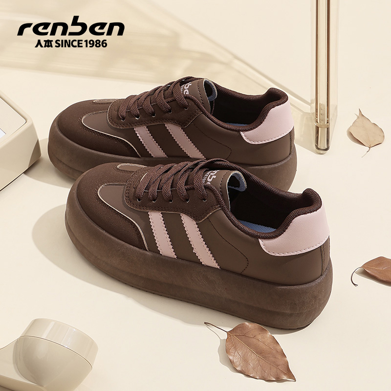 人本厚底德训鞋女款休闲板鞋