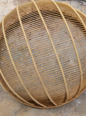 纯手工圆形耐用筛渔竹制分类筛子