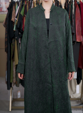 凤轩阁 新款 新中式 羊绒桑蚕丝立体浮雕连衣裙 17245